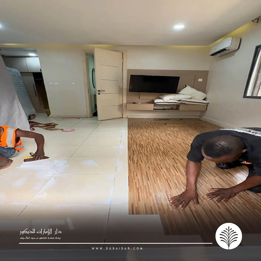 تركيب باركيه فوق السيراميك دبي