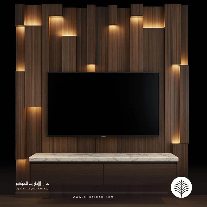 ديكور شاشة مع اضاءة مخفية دبي