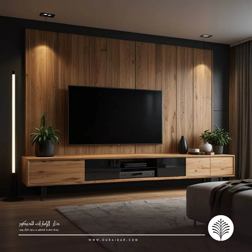 ديكور تلفزيون خشب دبي