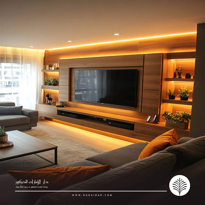 تفصيل ديكور شاشة خشب الإمارات